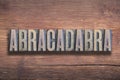 Abracadabra word wood Royalty Free Stock Photo